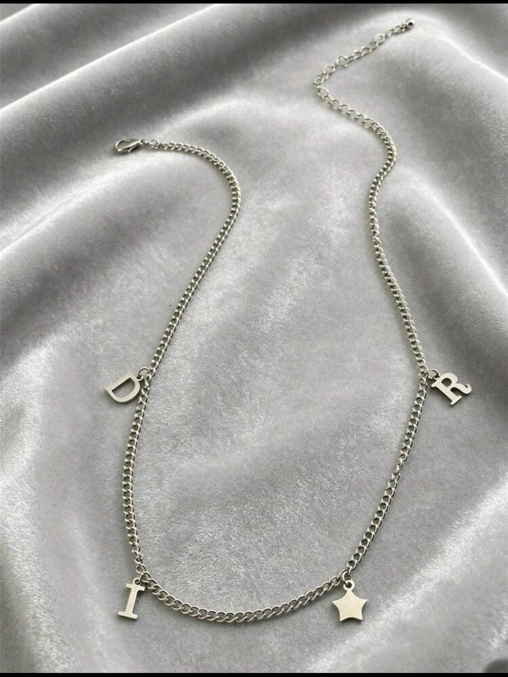 Fashion Jewelry Silver Letter & Star Charm Necklace - D I R Inspired Nwot